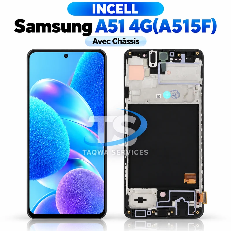 Écrans & Afficheurs Galaxy A51 4G(A515F) – Noir (Avec Chassis - INCELL )