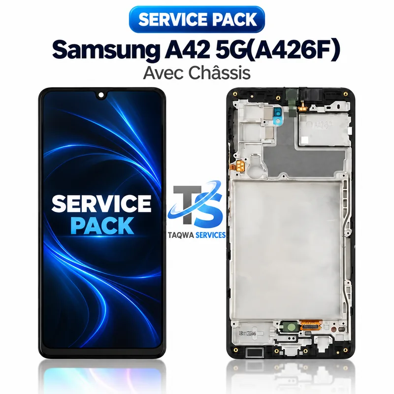 Galaxy A42 5G(A426F) Screen & Display – Black (Service Pack avec Chassis | Samsung)