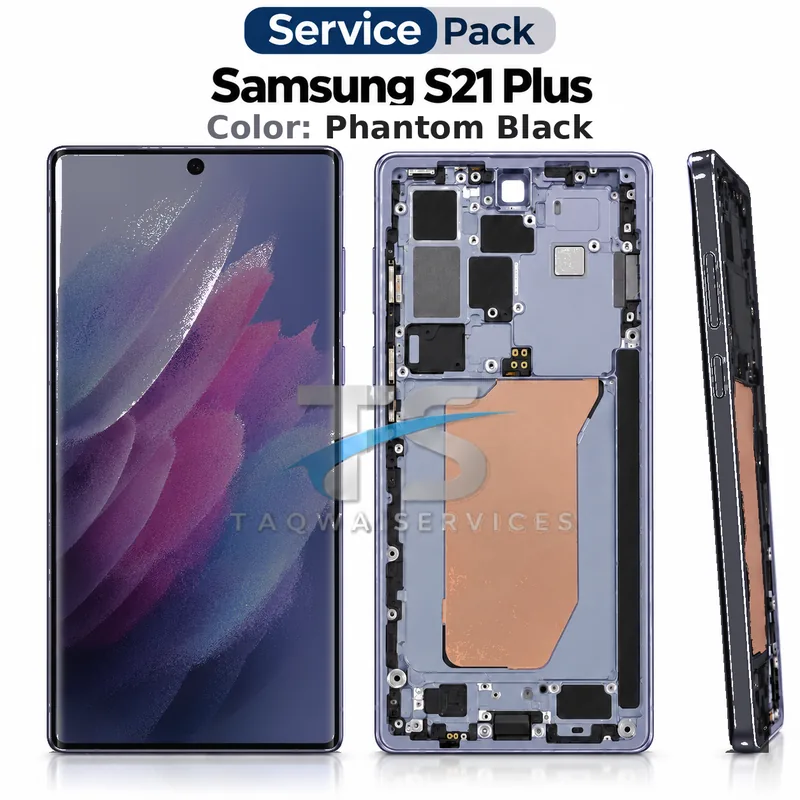 Écrans & Afficheurs Galaxy S21 Plus – Noir (Service Pack avec Chassis | Samsung)