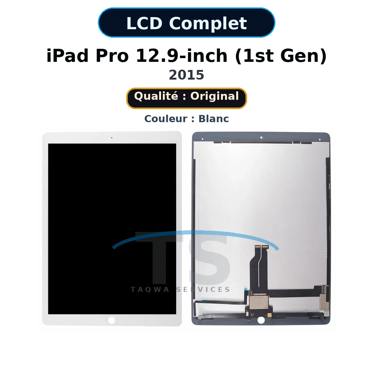 iPad Pro 12.9-inch (1st gen) [12.9"] (2015): A1584, A1652 Screen & Display – White (LCD Complet - Original | Apple)