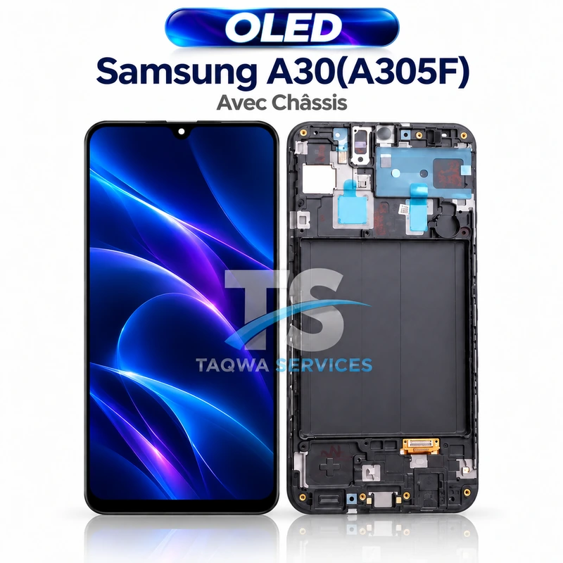 Écrans & Afficheurs Galaxy A30(A305F) – Noir (avec Chassis - OLED | Ori)