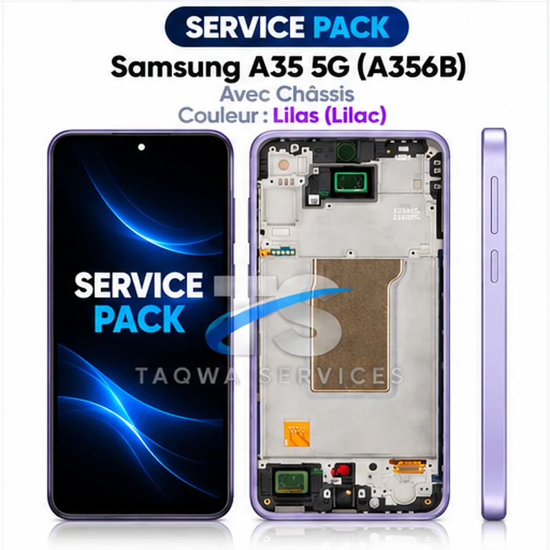 Galaxy A35 5G(A356B) Screen & Display – Lilac(Light Purple) (Service Pack avec Chassis | Samsung)