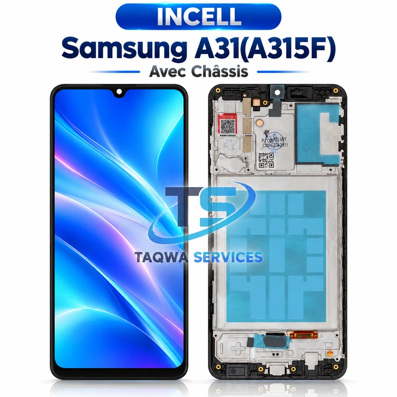 Galaxy A31(A315F) Screen & Display – Black (Avec Chassis - INCELL )