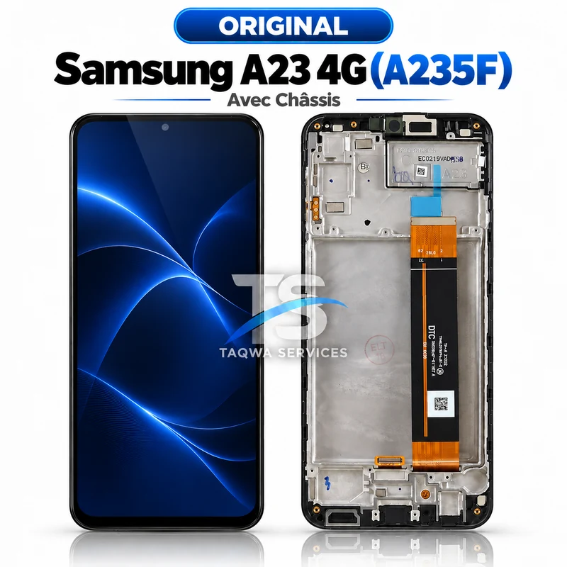 Galaxy A23 4G(A235F) Screen & Display – Black (Original - Avec Chassis | Ori)