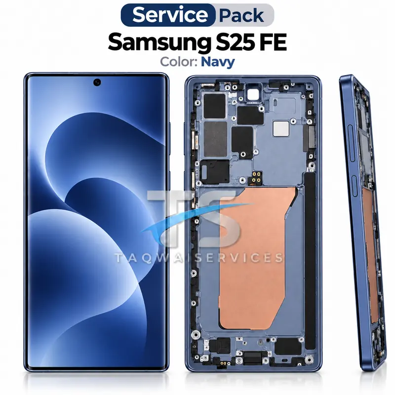Galaxy S25 FE Screen & Display – Navy (Service Pack avec Chassis | Samsung)