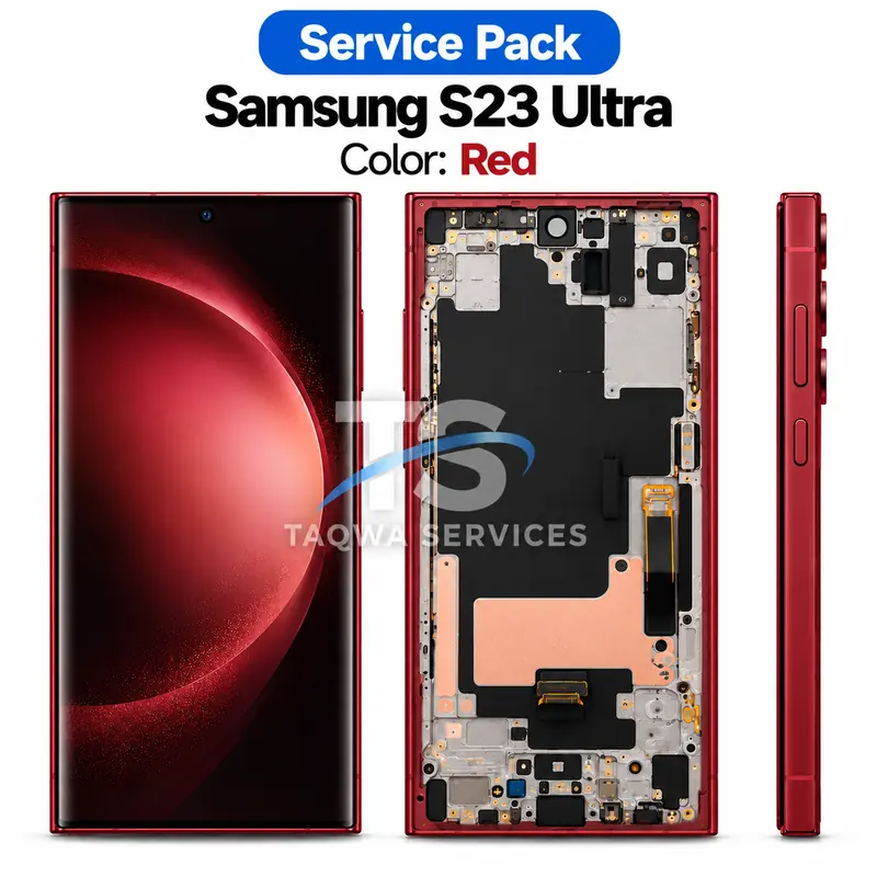 Écrans & Afficheurs Galaxy S23 Ultra – Rouge (Service Pack avec Chassis | Samsung)
