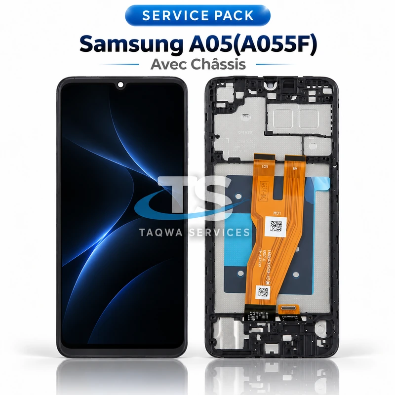 Galaxy A05(A055F) Screen & Display – Black (Service Pack avec Chassis | Samsung)