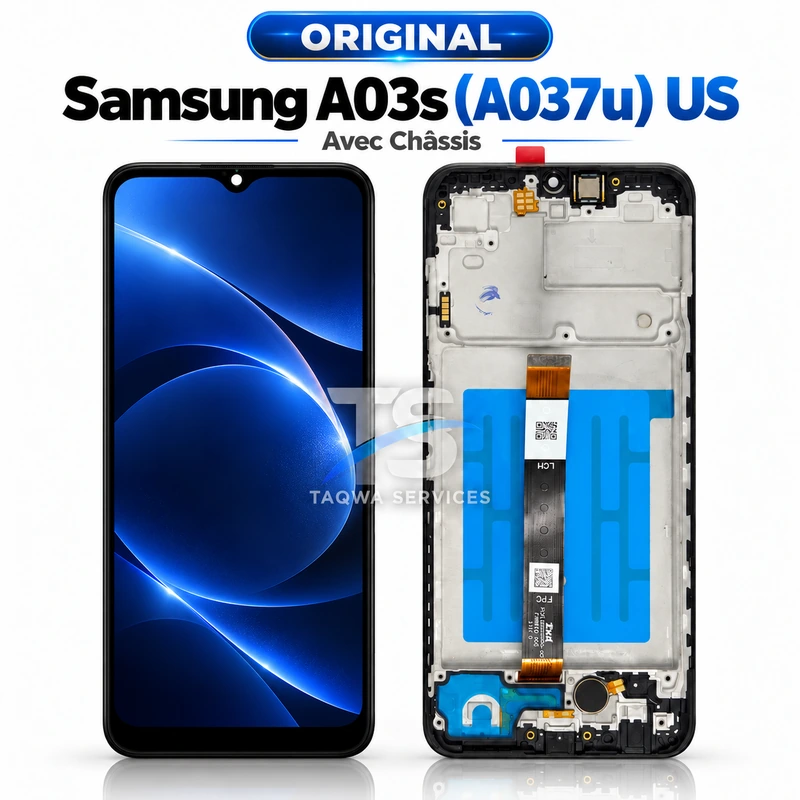 Écrans & Afficheurs Galaxy A03s(A037u) USA – Noir (Original - Avec Chassis | Ori)