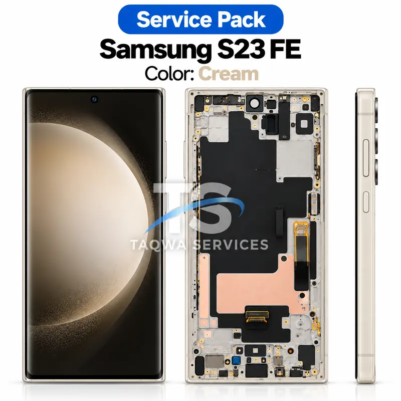 Galaxy S23 FE Screen & Display – Cream (Amber Yellow) (Service Pack avec Chassis | Samsung)