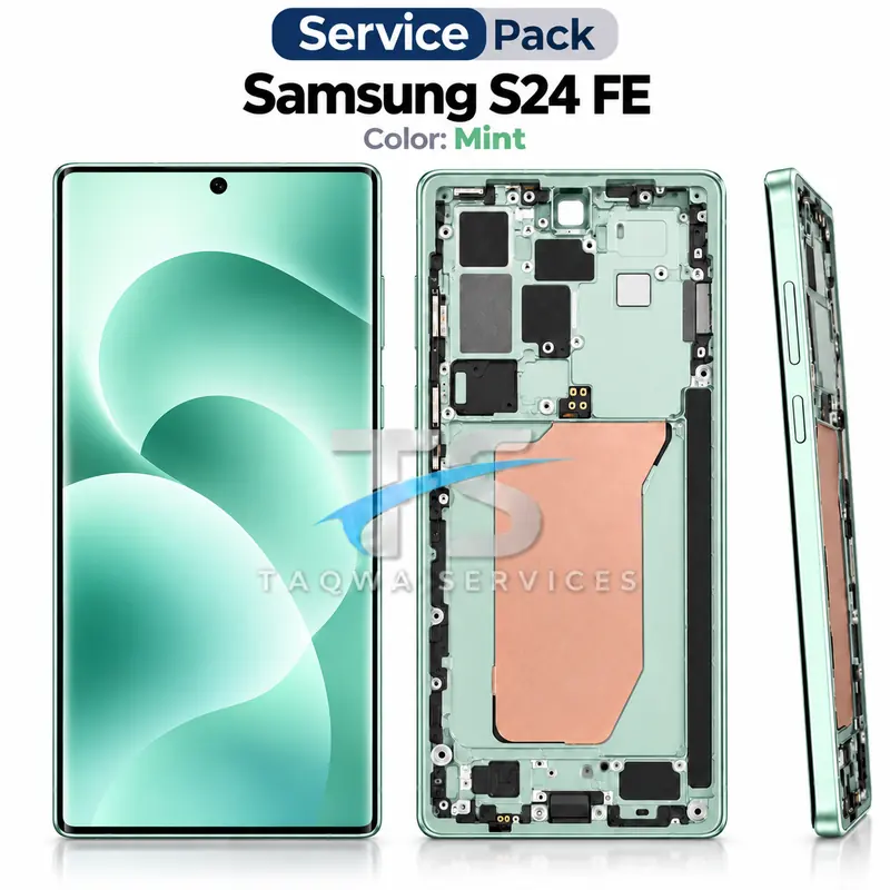 Galaxy S24 FE Screen & Display – Mint (Service Pack avec Chassis | Samsung)