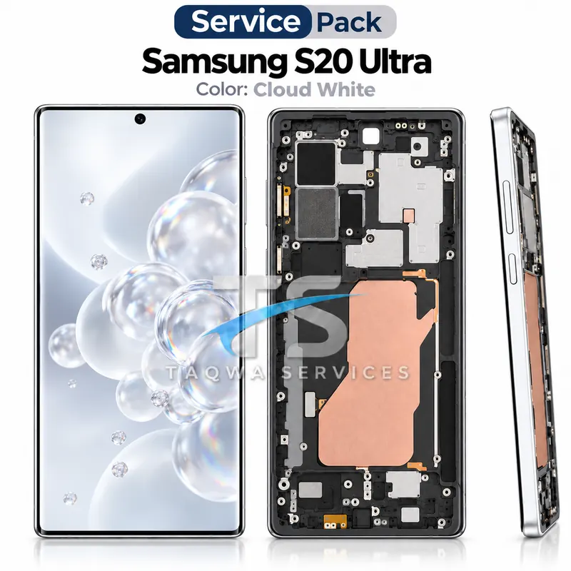 Écrans & Afficheurs Galaxy S20 Ultra – Blanc (Service Pack avec Chassis | Samsung)