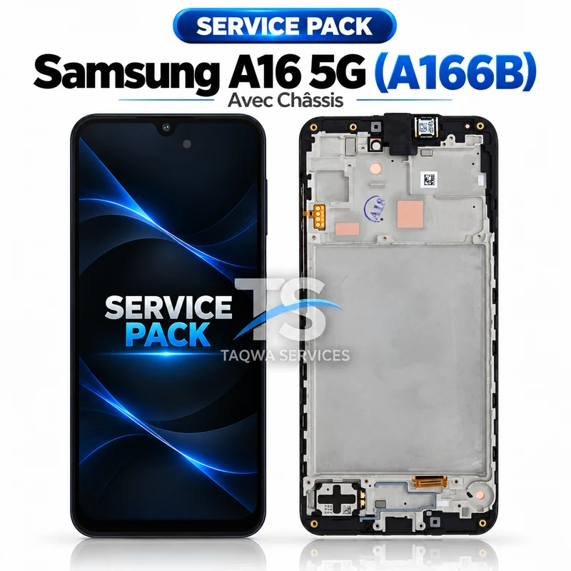 Écrans & Afficheurs Galaxy A16 5G(A166B) – Noir (Service Pack avec Chassis | Samsung)
