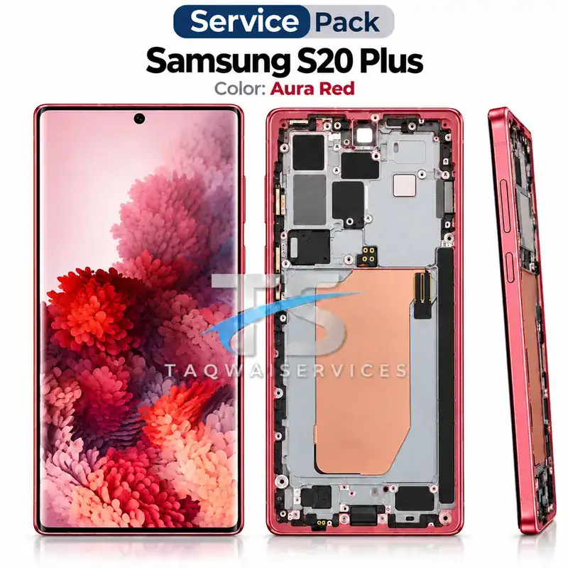 Écrans & Afficheurs Galaxy S20 Plus (G985B/G986B) – Rouge (Service Pack avec Chassis | Samsung)