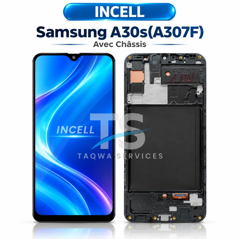 Écrans & Afficheurs Galaxy A30s(A307F) – Noir (Avec Chassis - INCELL )