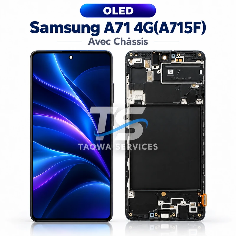 Écrans & Afficheurs Galaxy A71 4G(A715F) – Noir (avec Chassis - OLED | Ori)