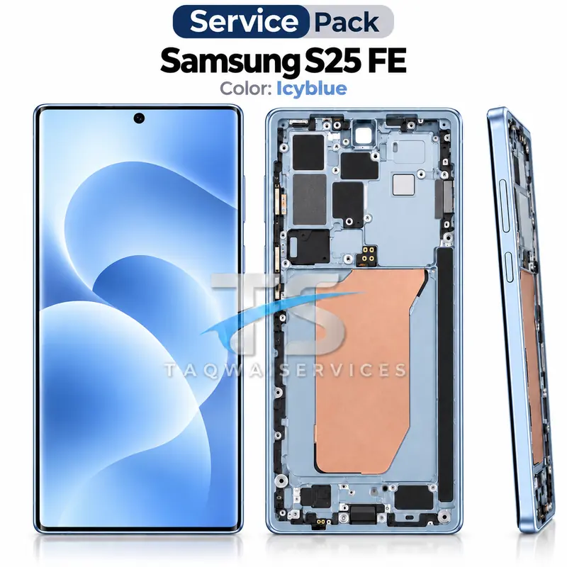 Galaxy S25 FE Screen & Display – Icyblue (Service Pack avec Chassis | Samsung)
