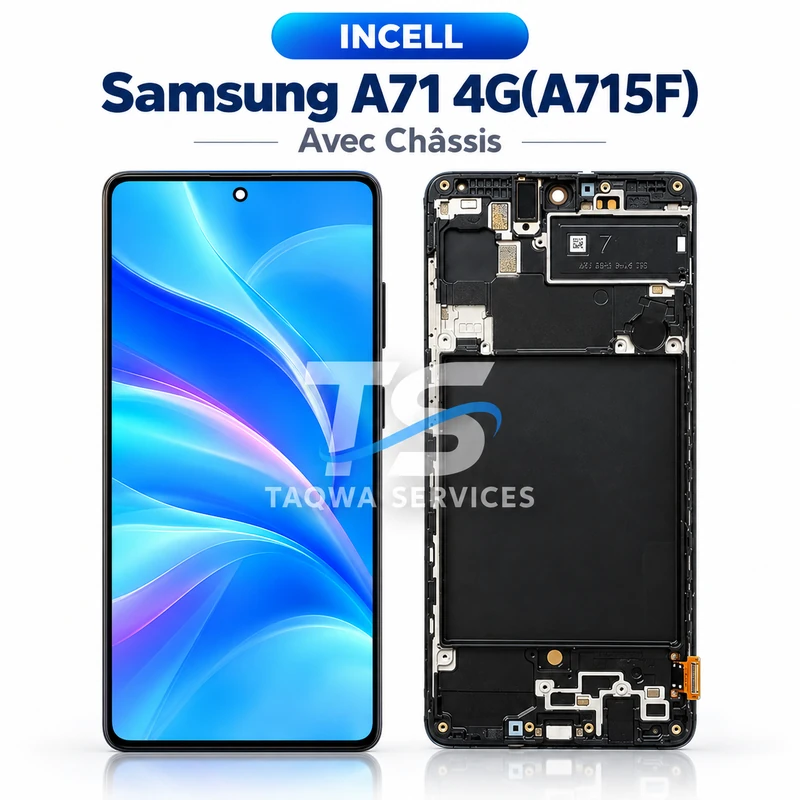 Écrans & Afficheurs Galaxy A71 4G(A715F) – Noir (Avec Chassis - INCELL)