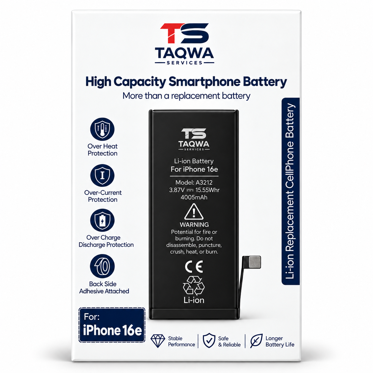 Batterie iPhone 16E ( Haute Capacité| TS)