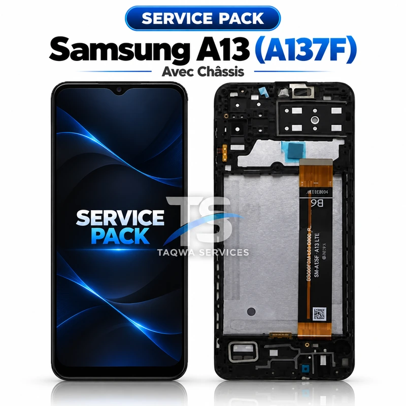 Galaxy A13(A137F) Screen & Display – Black (Service Pack avec Chassis | Samsung)
