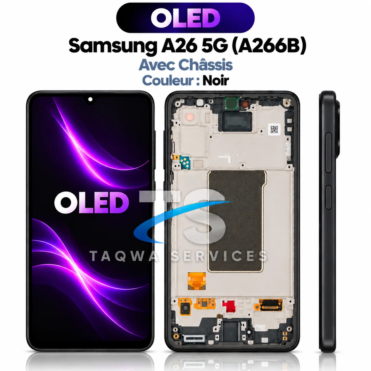 Galaxy A26 5G(A266B) Screen & Display – Black (avec Chassis - OLED | Samsung)