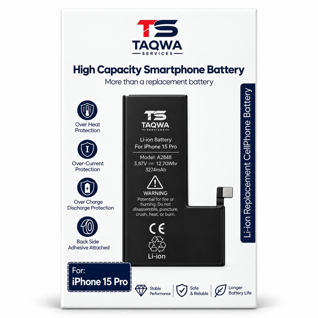 Batterie iPhone 15 Pro (Haute Capacité | TS)