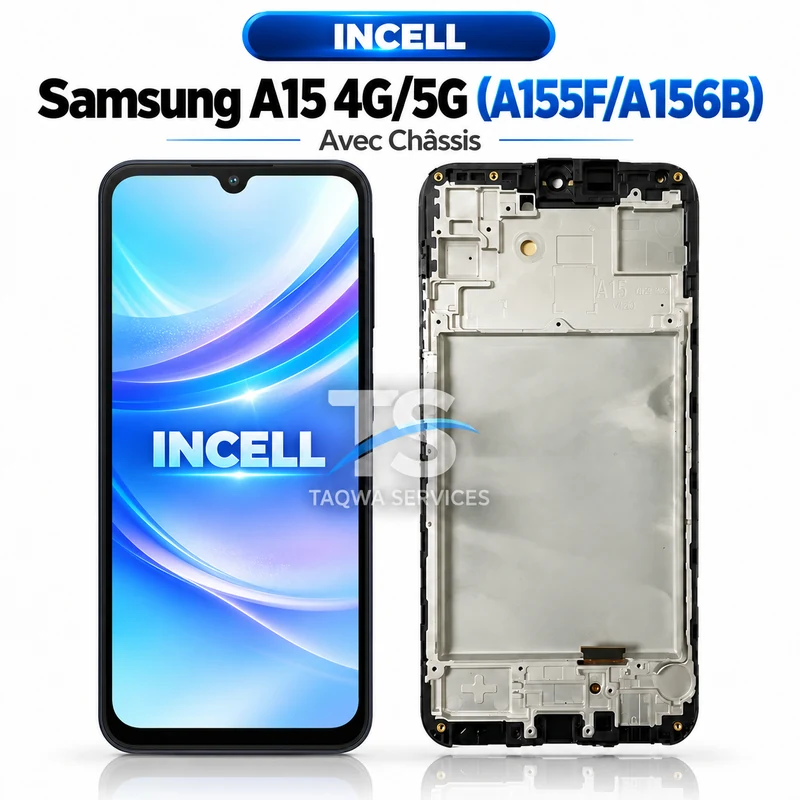 Écrans & Afficheurs Galaxy A15 4G/5G(A155F/A156B) – Noir (Avec Chassis - INCELL )