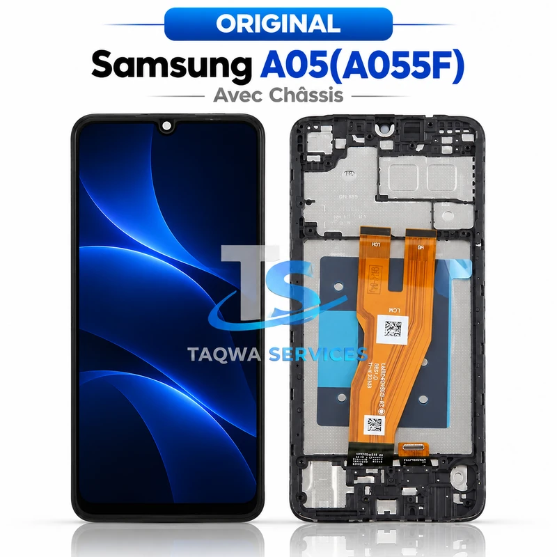 Galaxy A05(A055F) Screen & Display – Black (Original - Avec Chassis | Ori)