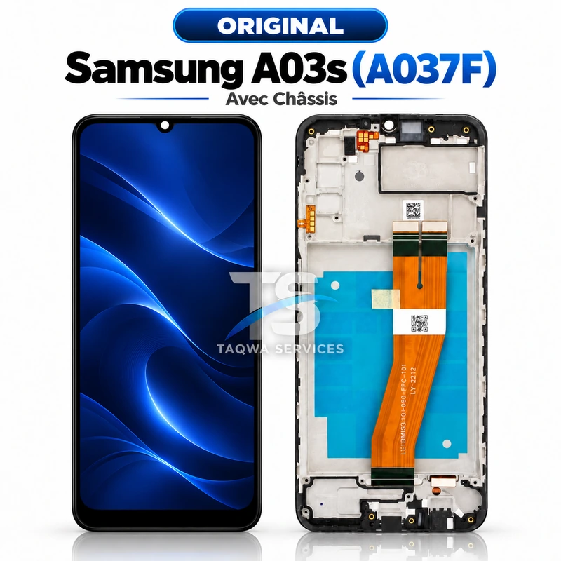 Écrans & Afficheurs Galaxy A03s(A037F) – Noir (Original - Avec Chassis | Ori)