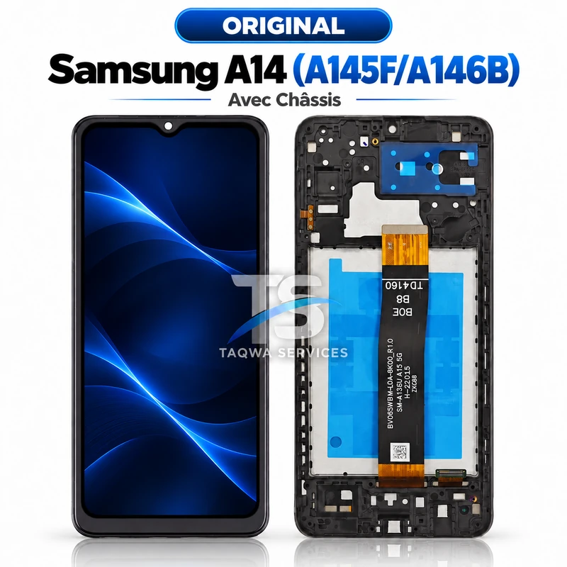 Écrans & Afficheurs Galaxy A14(145F) / Galaxy A14 5G(A146B) – Noir (Original - Avec Chassis | Ori)