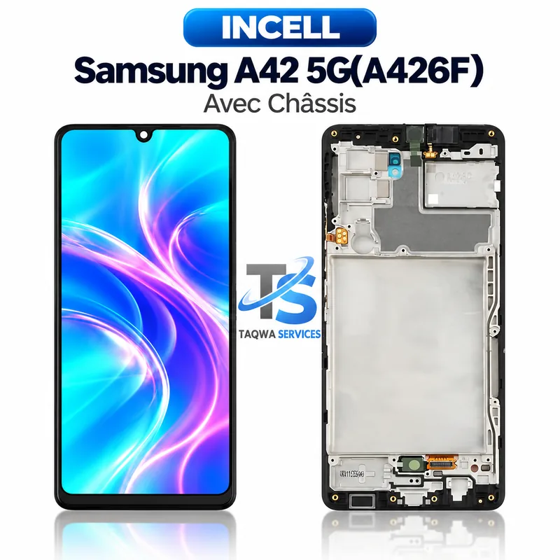 Galaxy A42 5G(A426F) Screen & Display – Black (Avec Chassis - INCELL )