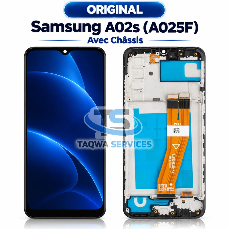 Galaxy A02s(A025F) Screen & Display – Black (Original - Avec Chassis | Ori)