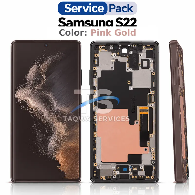 Galaxy S22 Screen & Display – Pink Gold (Service Pack avec Chassis | Samsung)