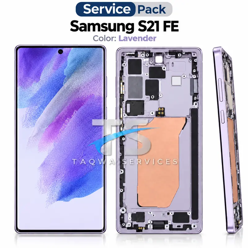 Galaxy S21 FE Screen & Display – Lavender (Service Pack avec Chassis | Samsung)