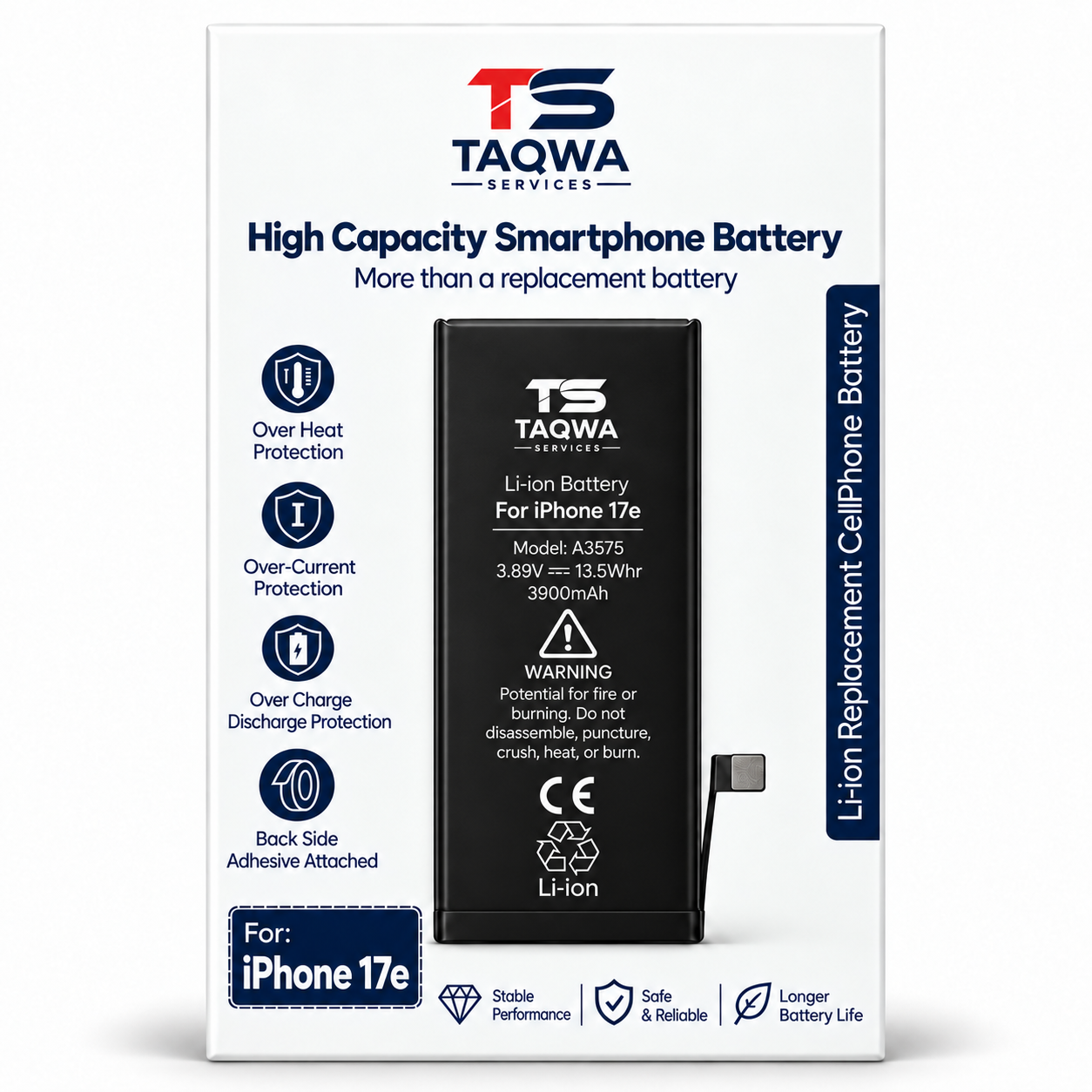 Batterie iPhone 17e (Haute Capacité | TS)