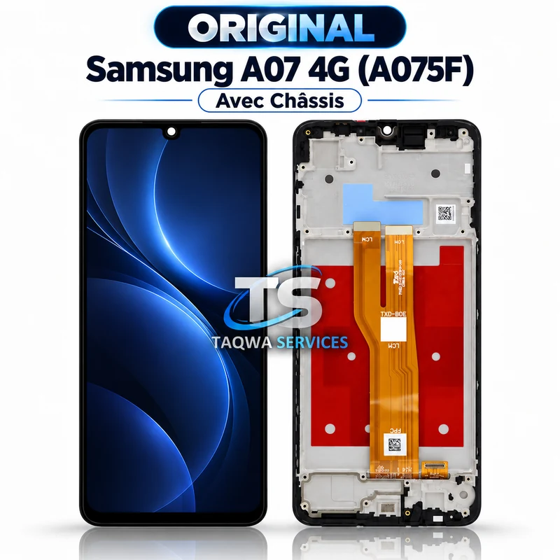 Écrans & Afficheurs Galaxy A07 4G(A075F) – Noir (Original - Avec Chassis | Ori)