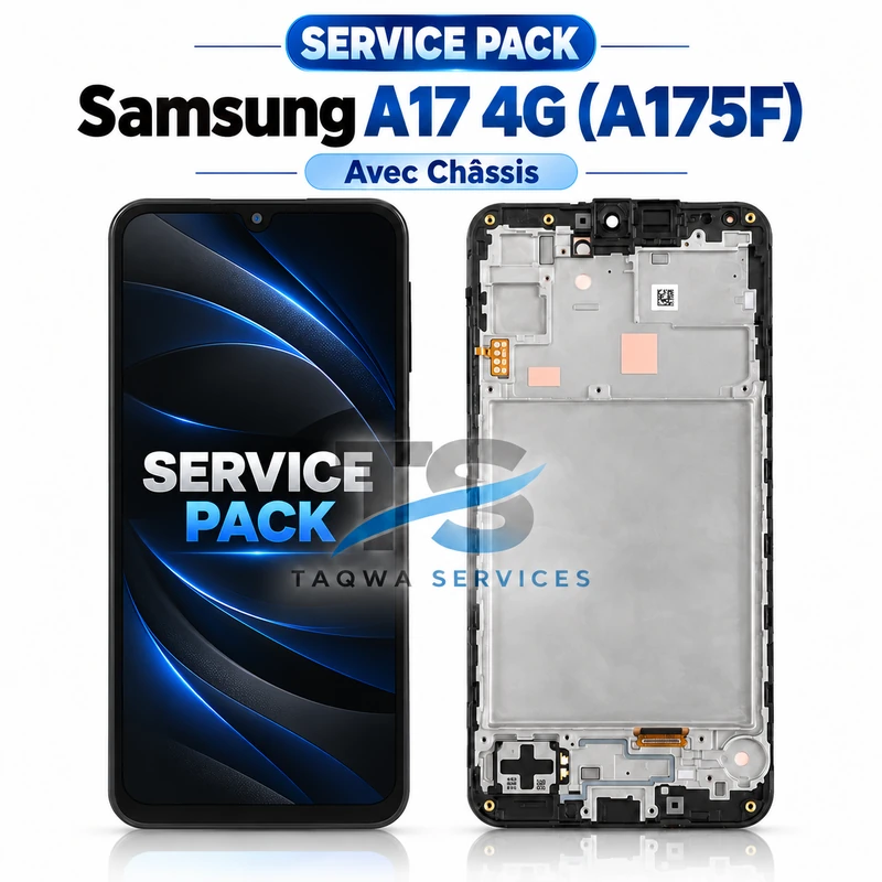 Galaxy A17 4G(A175F) Screen & Display – Black (Service Pack avec Chassis | Samsung)
