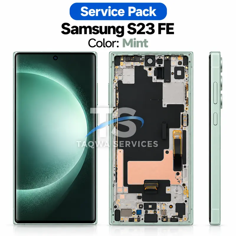 Galaxy S23 FE Screen & Display – Mint (Service Pack avec Chassis | Samsung)