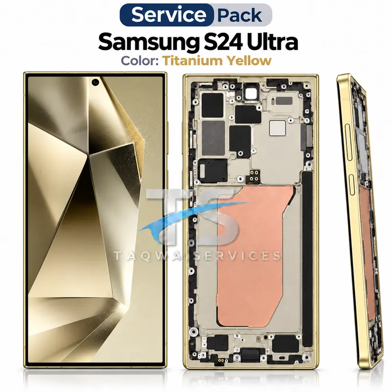 Écrans & Afficheurs Galaxy S24 Ultra – Jaune Titane (Service Pack avec Chassis | Samsung)
