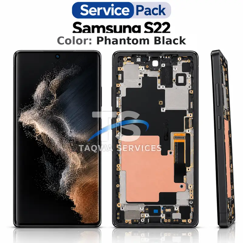 Galaxy S22 Screen & Display – Black (Service Pack avec Chassis | Samsung)