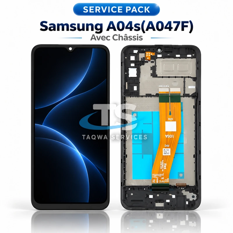 Écrans & Afficheurs Galaxy A04s(A047F) – Noir (Service Pack avec Chassis | Samsung)