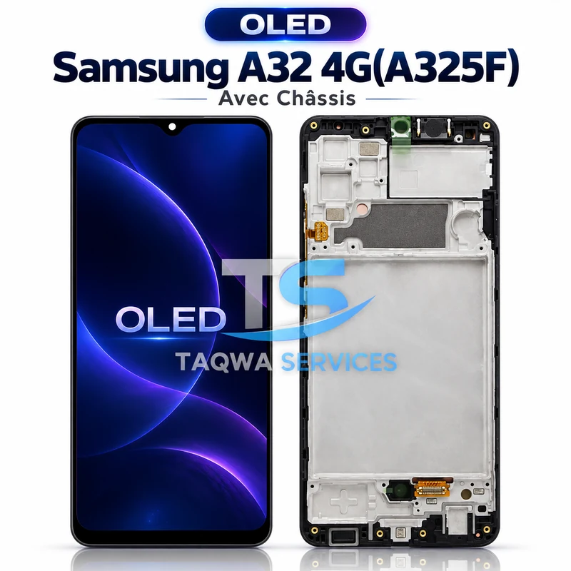 Galaxy A32 4G(A325F) Screen & Display – Black (avec Chassis - OLED | Ori)