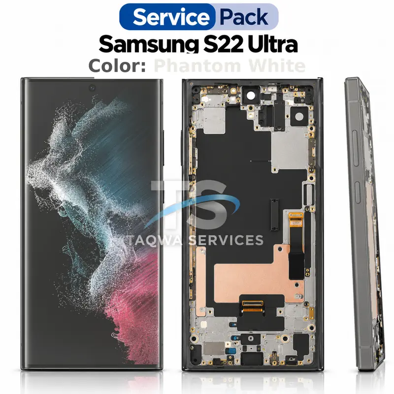 Écrans & Afficheurs Galaxy S22 Ultra – Blanc (Service Pack avec Chassis | Samsung)