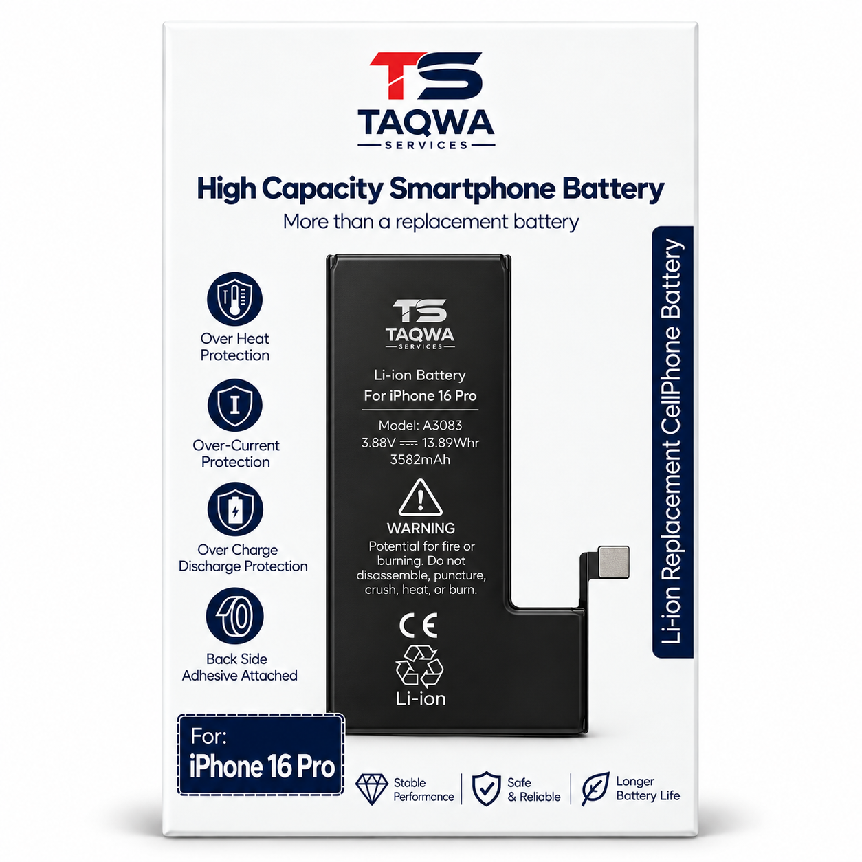 Batterie iPhone 16Pro (Haute Capacité | TS)