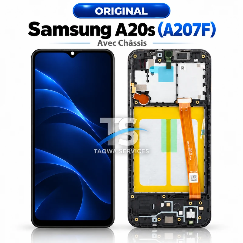 Écrans & Afficheurs Galaxy A20s(A207F) – Noir (Original - Avec Chassis | Ori)