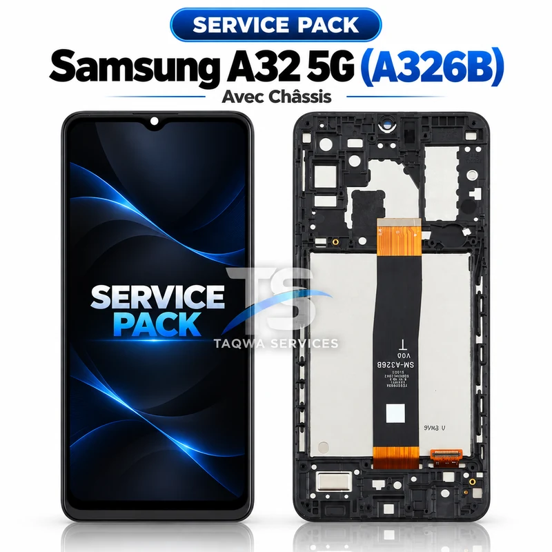 Galaxy A32 5G(A326B) Screen & Display – Black (Service Pack avec Chassis | Samsung)
