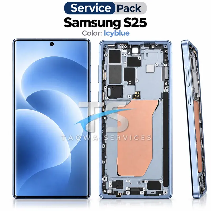 Galaxy S25 Screen & Display – Icyblue (Service Pack avec Chassis | Samsung)