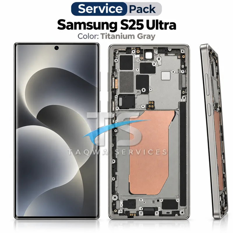 Écrans & Afficheurs Galaxy S25 Ultra – Gris Titane (Service Pack avec Chassis | Samsung)