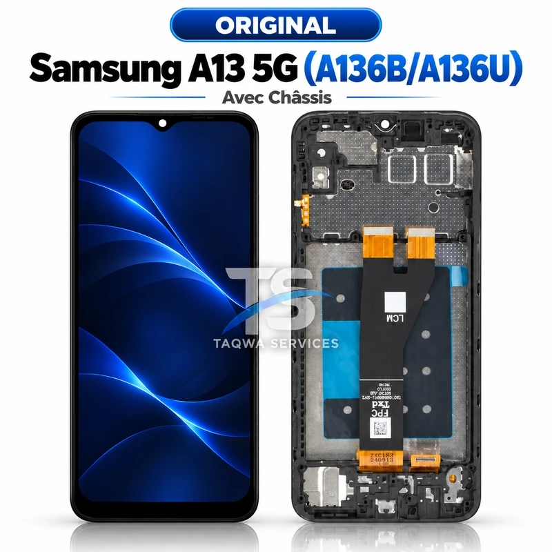 Écrans & Afficheurs Galaxy A13 5G(A136B/A136U) – Noir (Original - Avec Chassis | Ori)