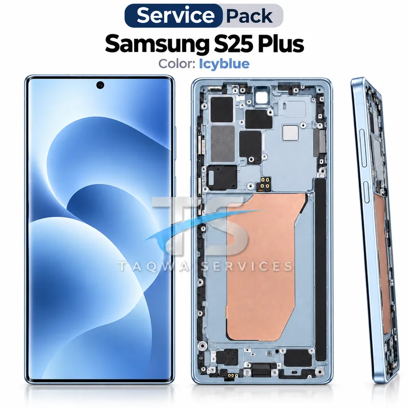 Écrans & Afficheurs Galaxy S25 Plus – Blue Clair/Ice Blue (Service Pack avec Chassis | Samsung)