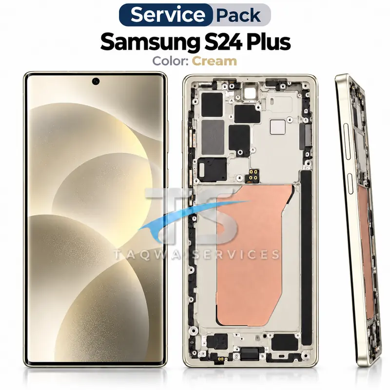 Écrans & Afficheurs Galaxy S24 Plus – Cream (Amber Yellow) (Service Pack avec Chassis | Samsung)